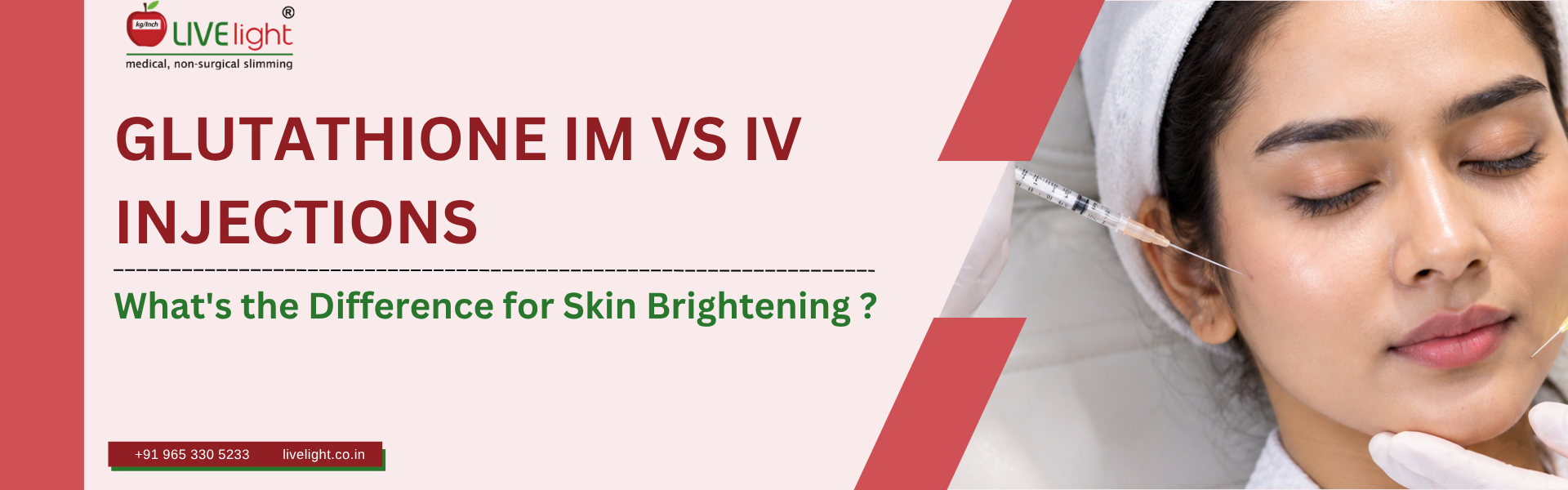 Glutathione IM vs IV injections for skin glow
