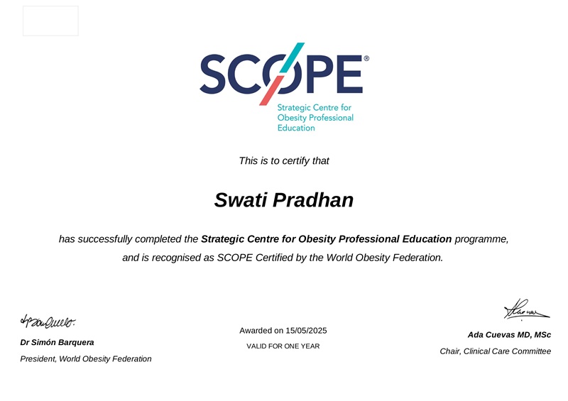 SCOPE Certification - Dr. Swati Pradhan